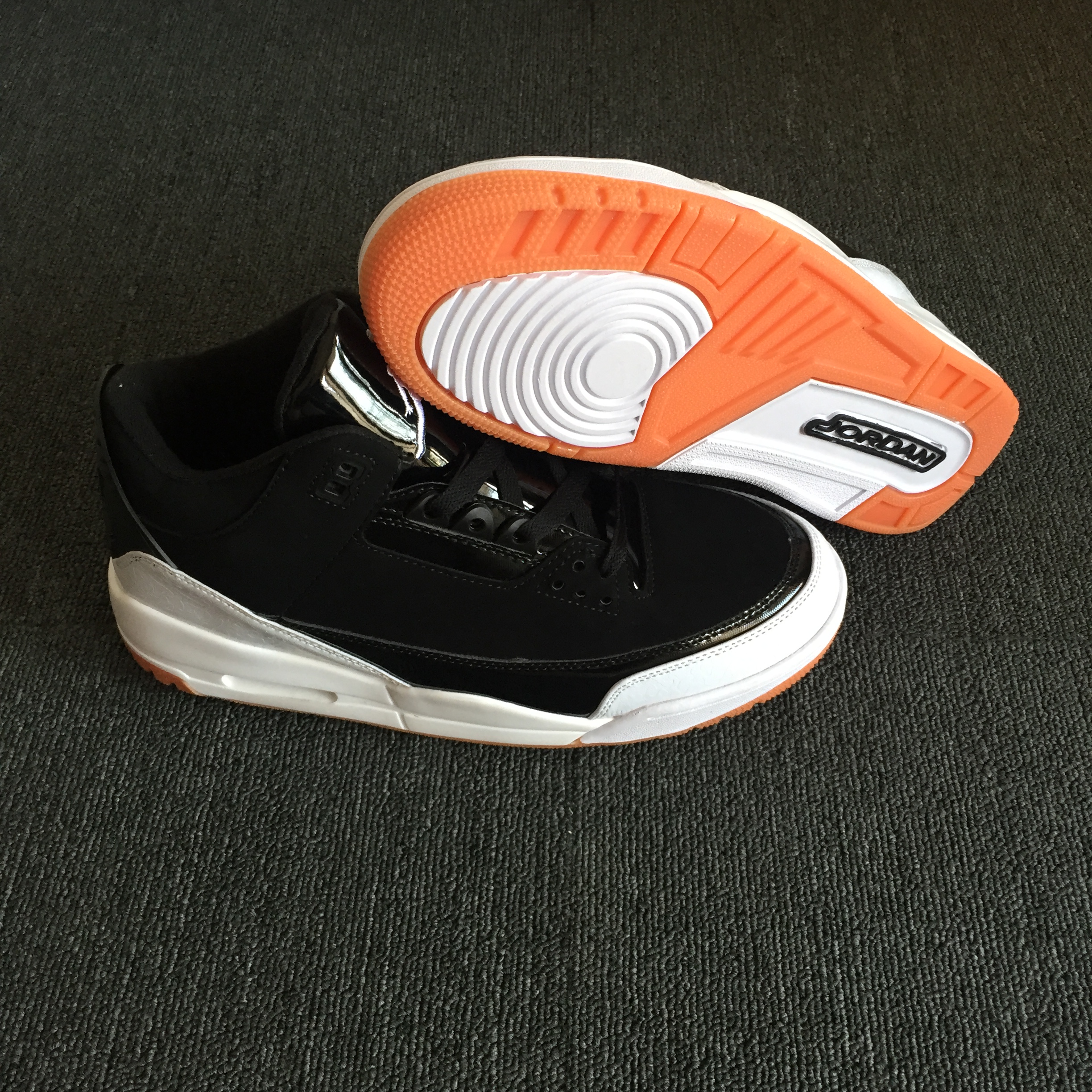 New Air Jordan 3 Retro Black Gum Sole Shoes